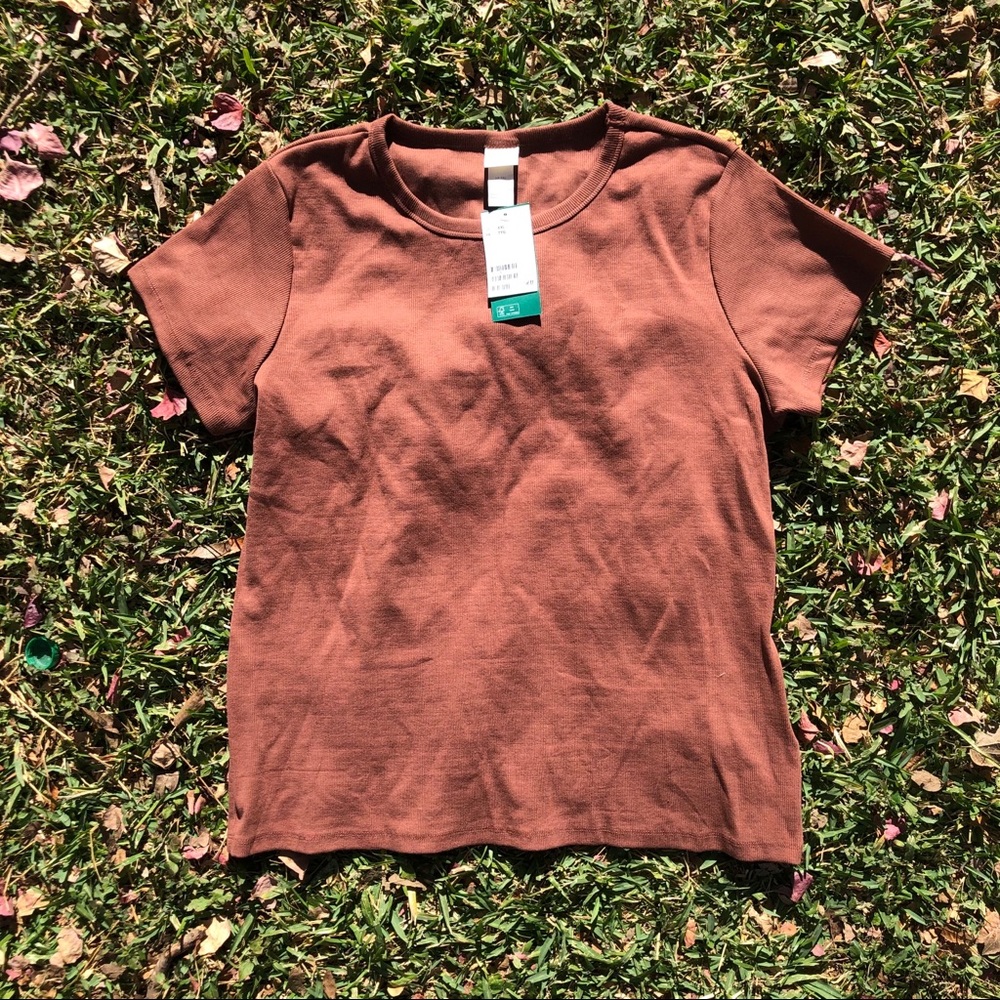 H&M brown simple top